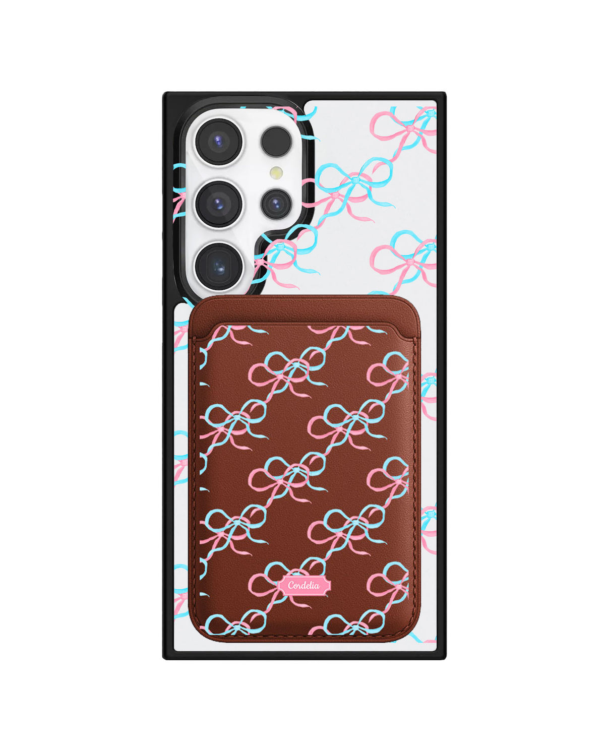 Android Magnetic Wallet Case - Coquette Overlap Bow
