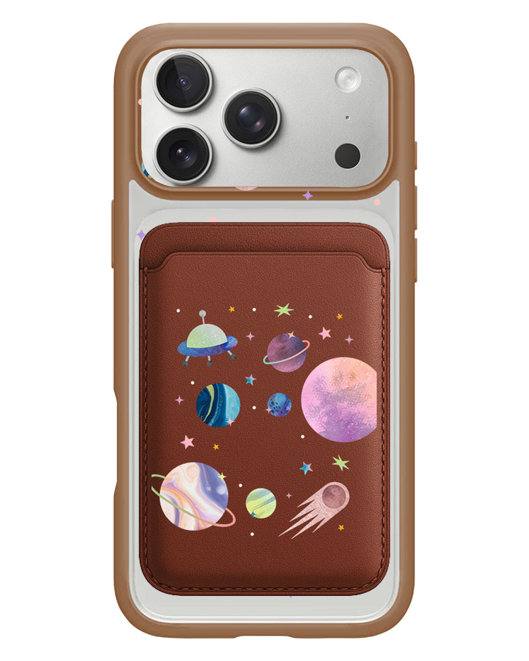 iPhone Magnetic Wallet Case - Pink Planet