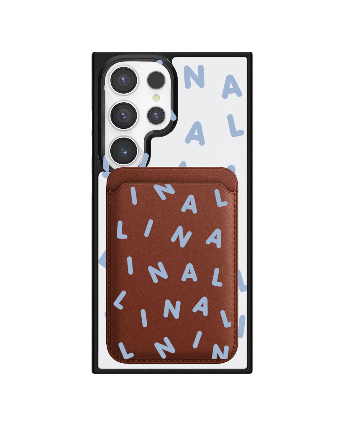 Android Magnetic Wallet Case - Monogram 2.0 Blue