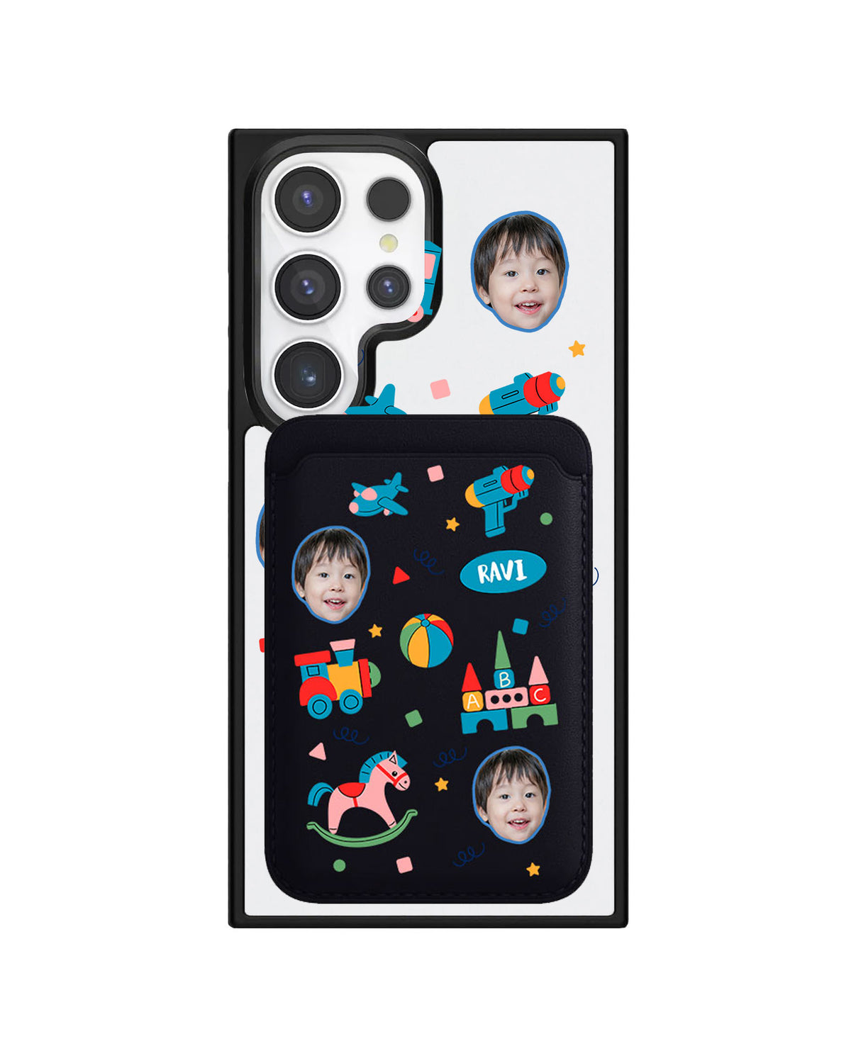 Android Magnetic Wallet Case - Face Grid Boys Toys