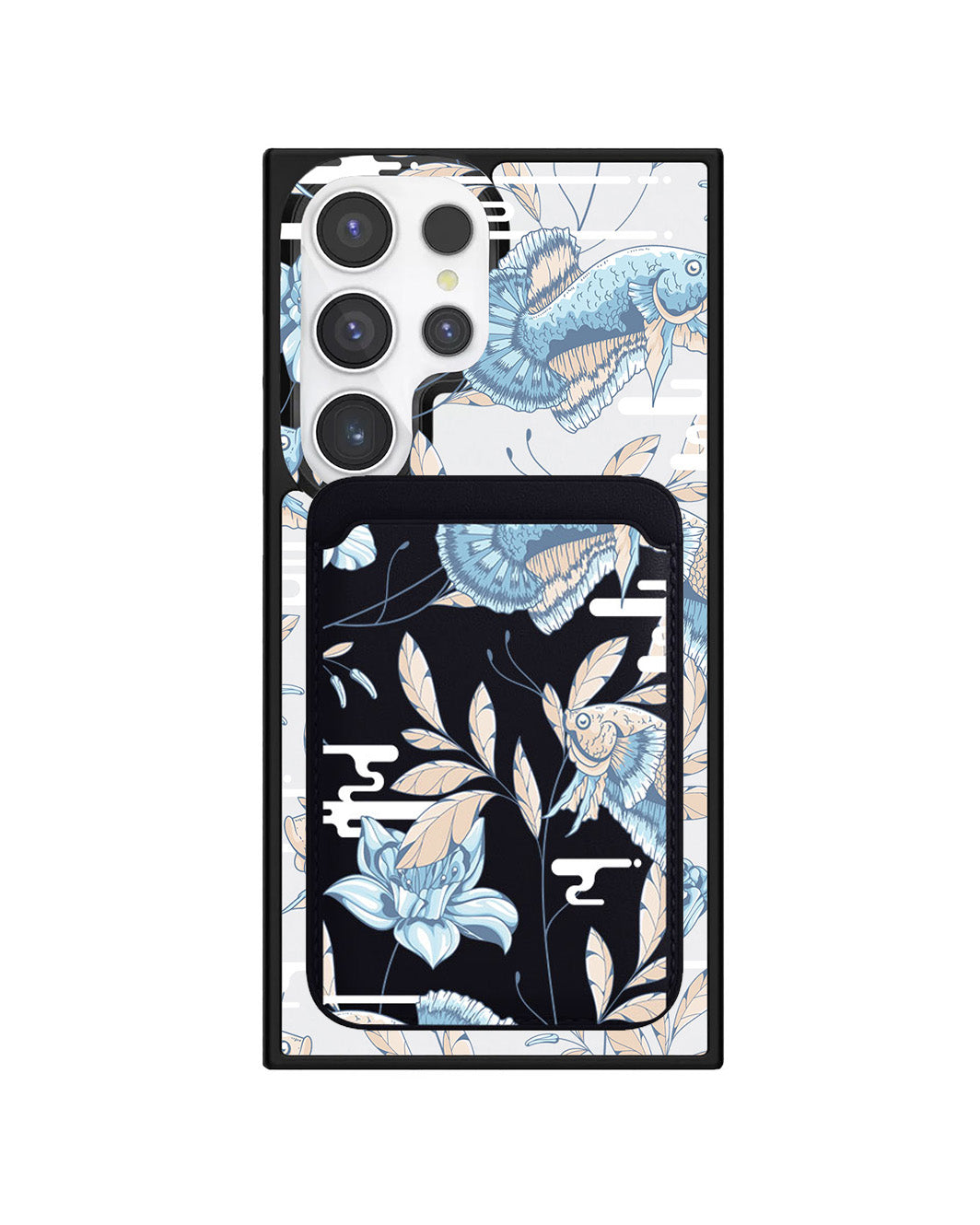 Android Magnetic Wallet Case - Fish & Floral 4.0