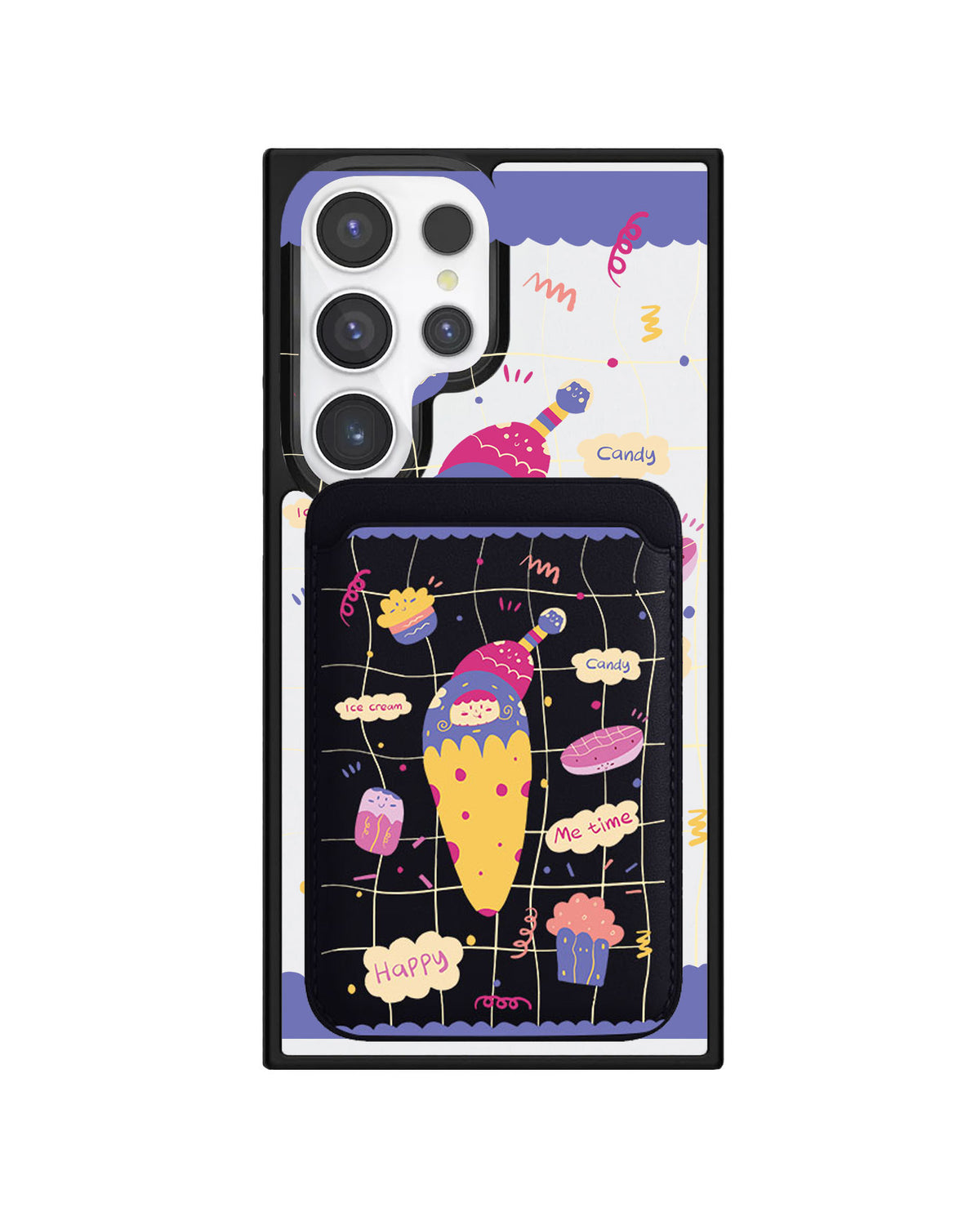 Android Magnetic Wallet Case - Candy Doodle