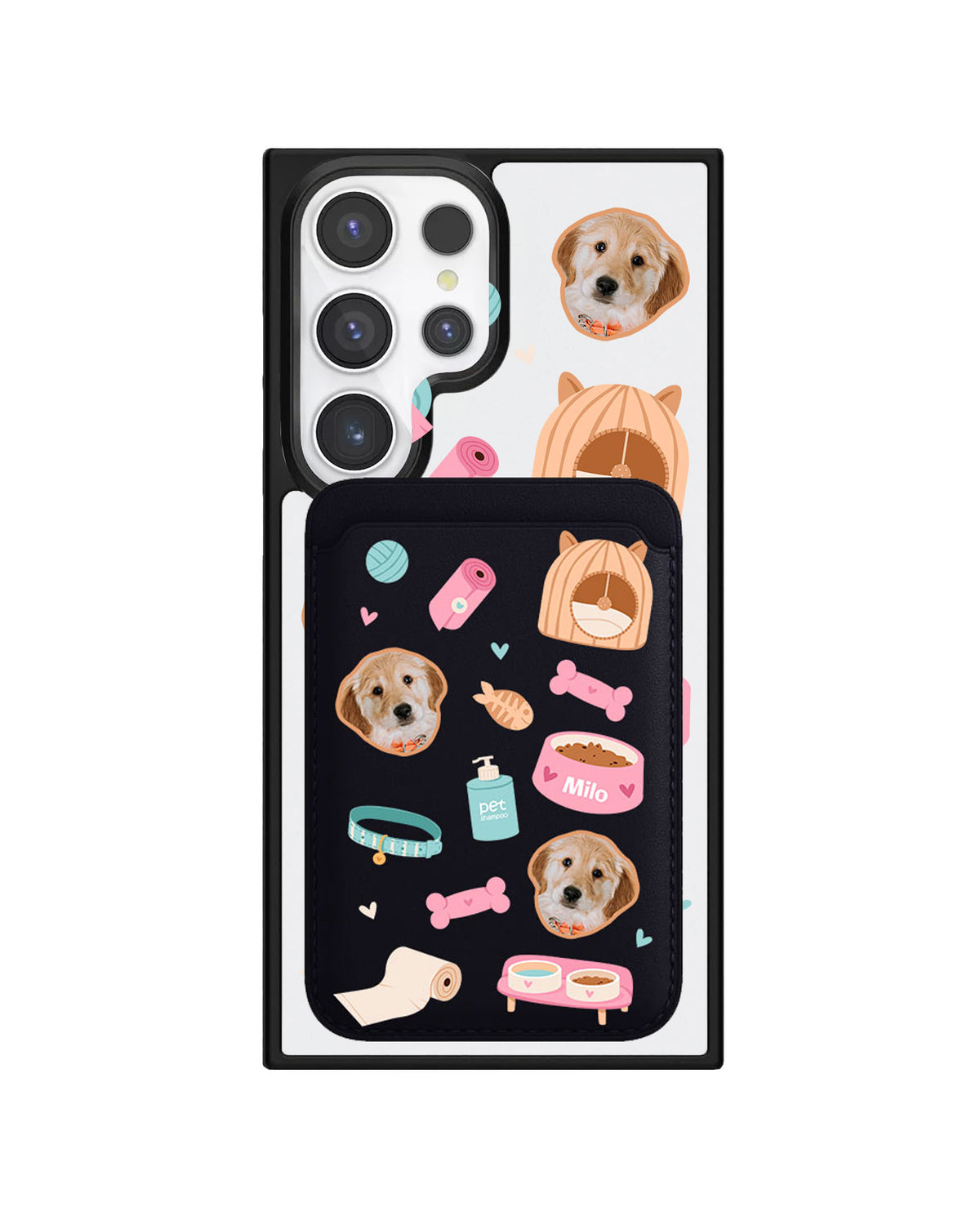 Android Magnetic Wallet Case - Pet Grid Puppy Life