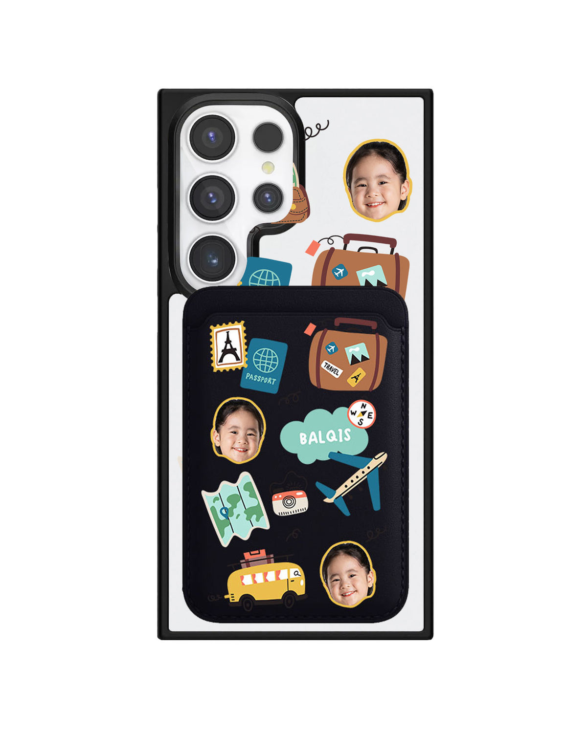 Android Magnetic Wallet Case - Face Grid Travel