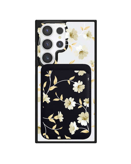 Android Magnetic Wallet Case - White Magnolia