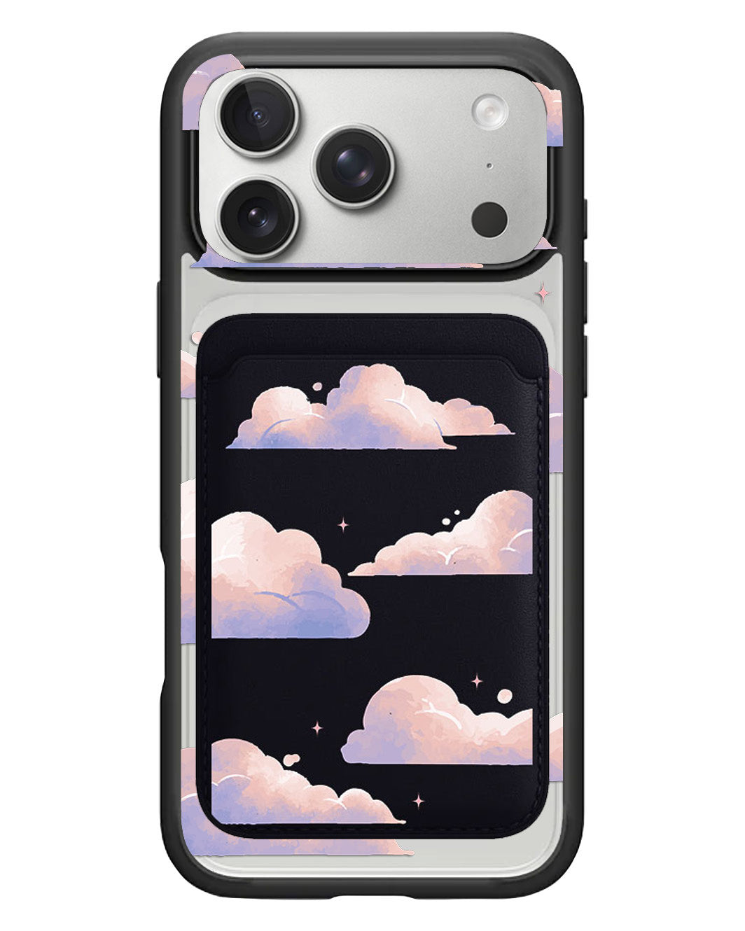 iPhone Magnetic Wallet Case - Pastel Clouds