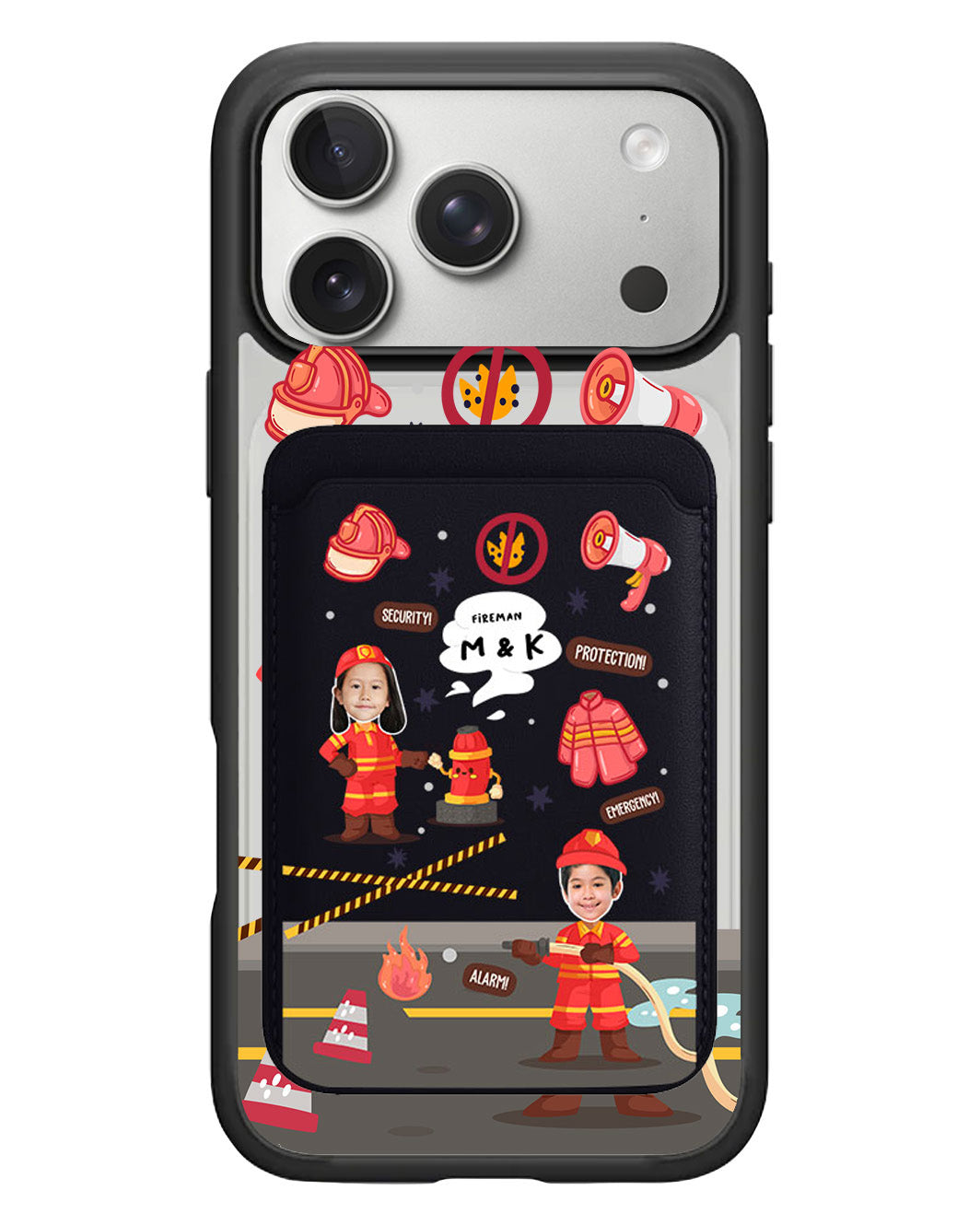 iPhone Magnetic Wallet Case - Face Grid Dream Firefighter