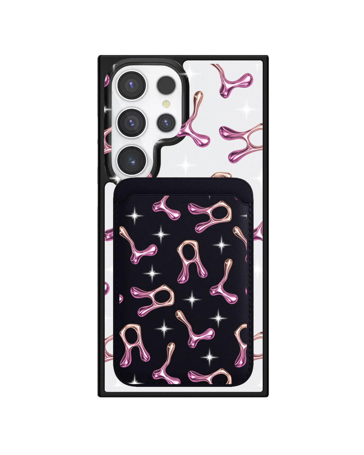 Android Magnetic Wallet Case - Chrome Monogram 3.0