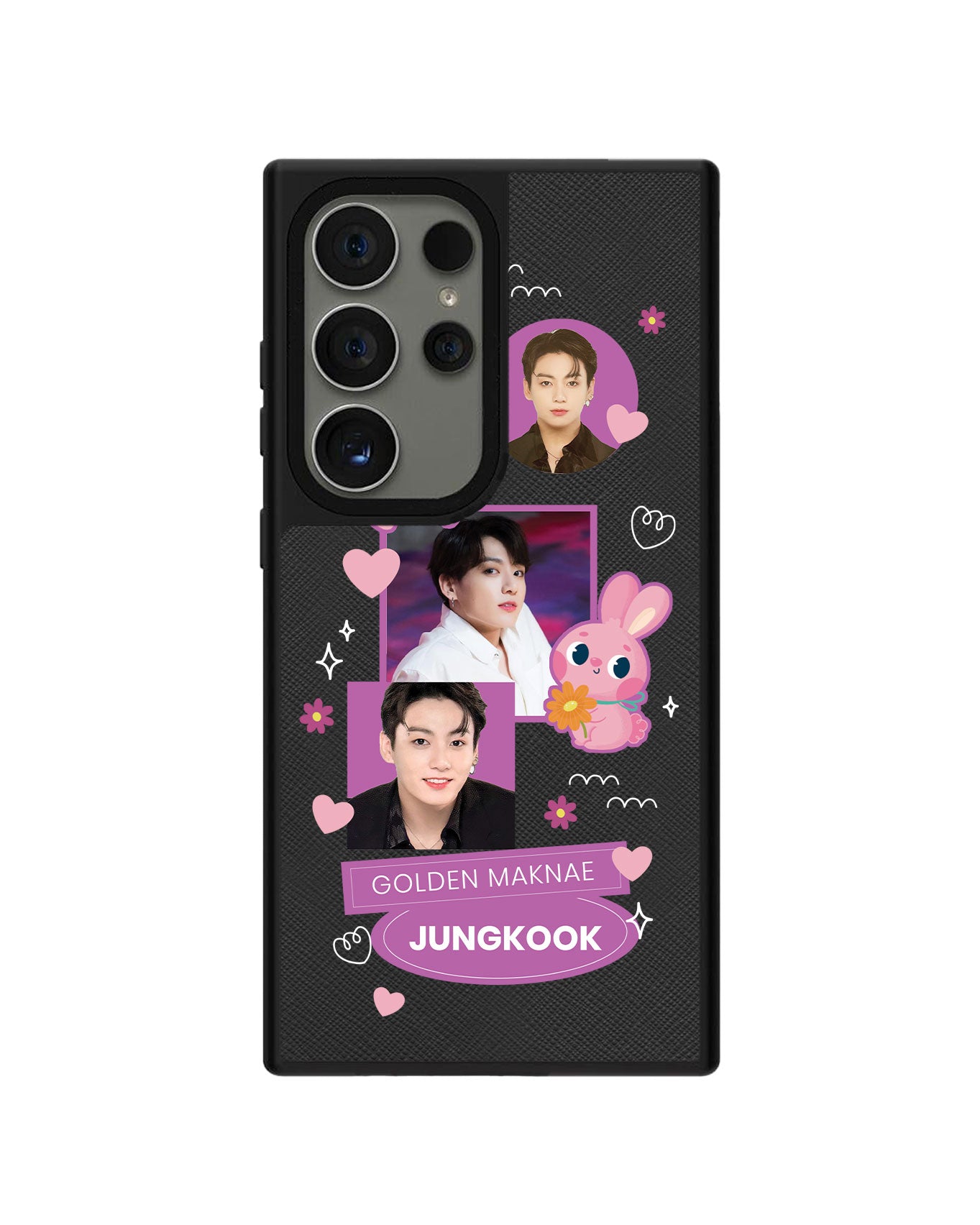 Android Leather Grip - Face Grid Bunny