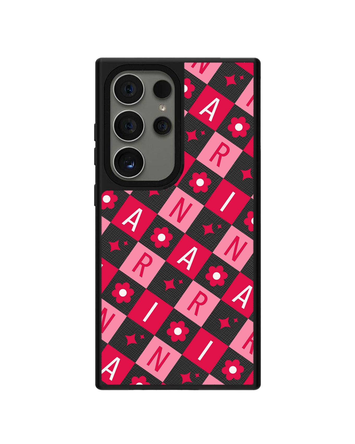 Android Leather Grip - CUSTOM MONOGRAM 3.0 Flower Grid 1.0