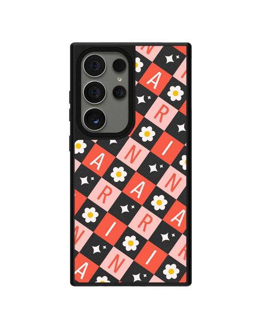 Android Leather Grip - CUSTOM MONOGRAM 3.0 Flower Grid 2.0