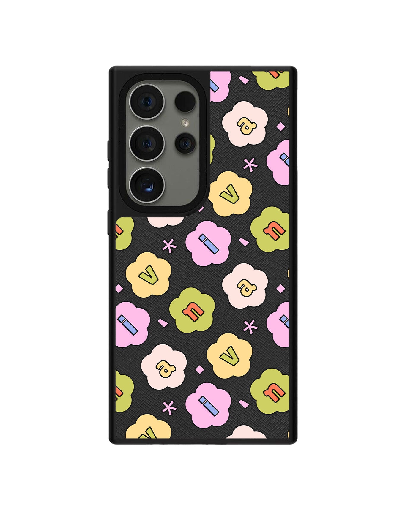 Android Leather Grip - CUSTOM MONOGRAM 3.0 Flower Petals 1.0