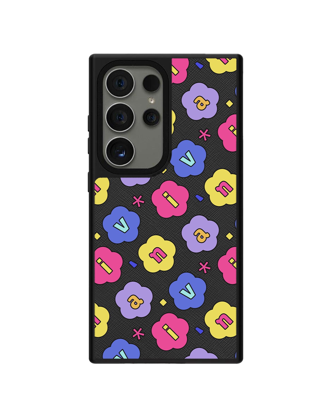 Android Leather Grip - CUSTOM MONOGRAM 3.0 Flower Petals 2.0