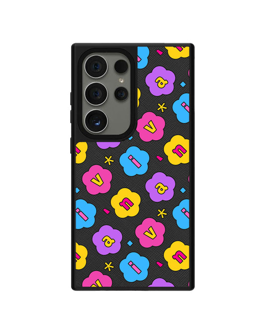 Android Leather Grip - CUSTOM MONOGRAM 3.0 Flower Petals 4.0