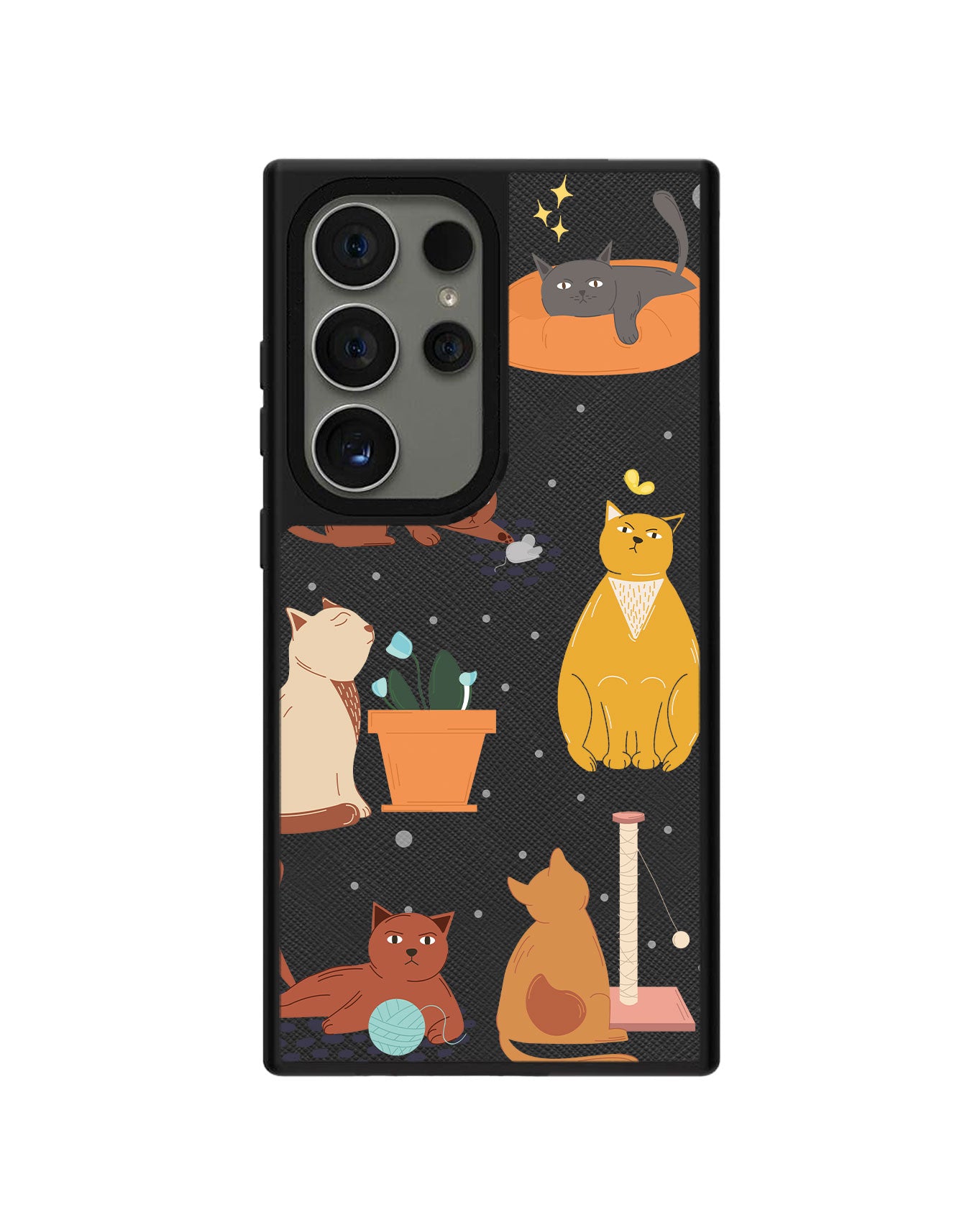 Android Leather Grip - Playful Cat