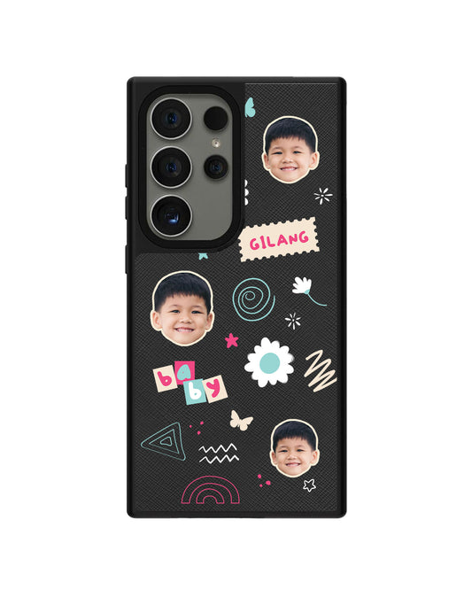 Android Leather Grip - Face Grid Abstract