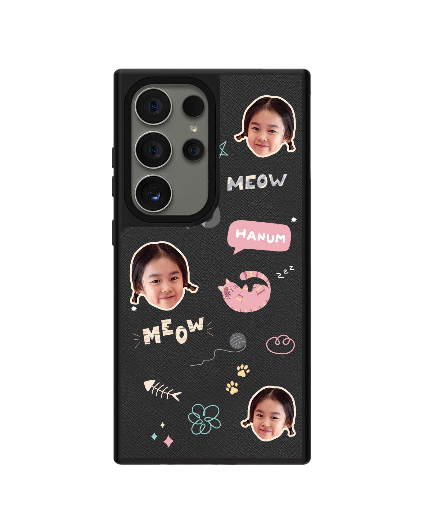 Android Leather Grip - Face Grid Kitty