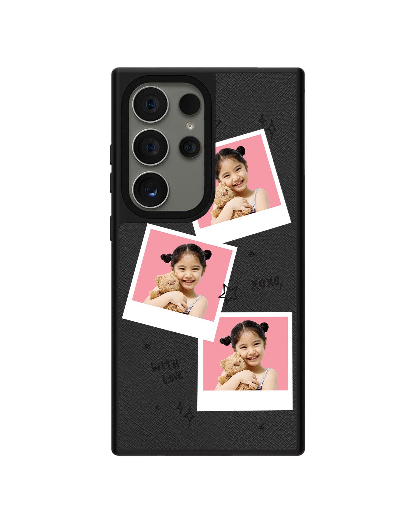 Android Leather Grip - Face Grid White Polaroid