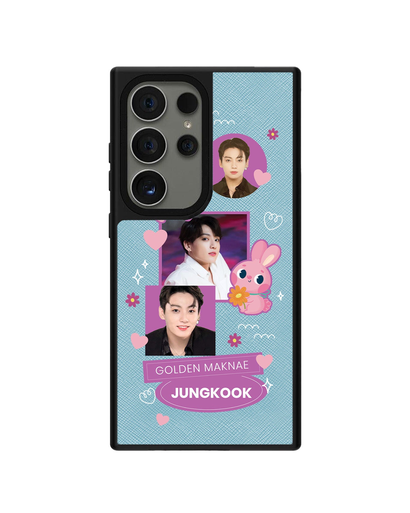 Android Leather Grip - Face Grid Bunny