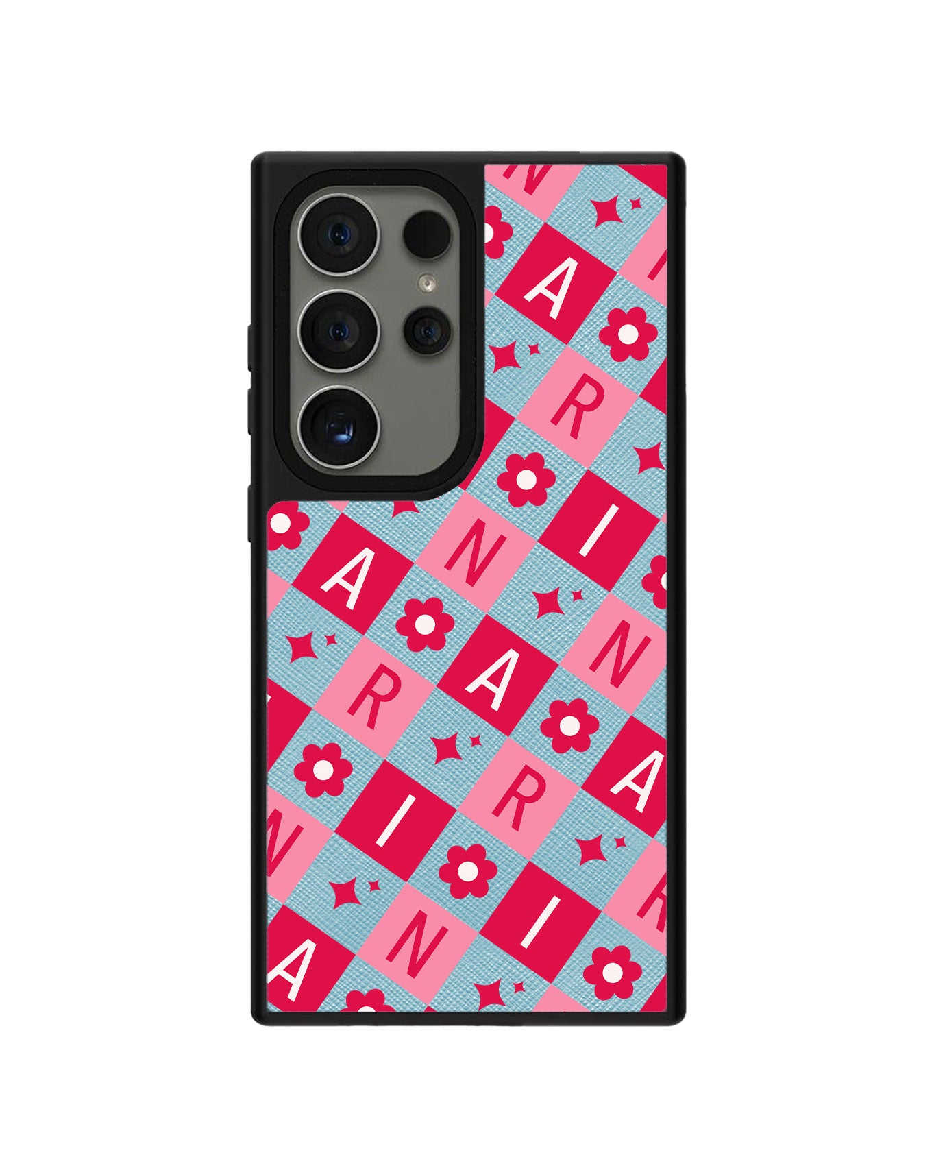 Android Leather Grip - CUSTOM MONOGRAM 3.0 Flower Grid 1.0