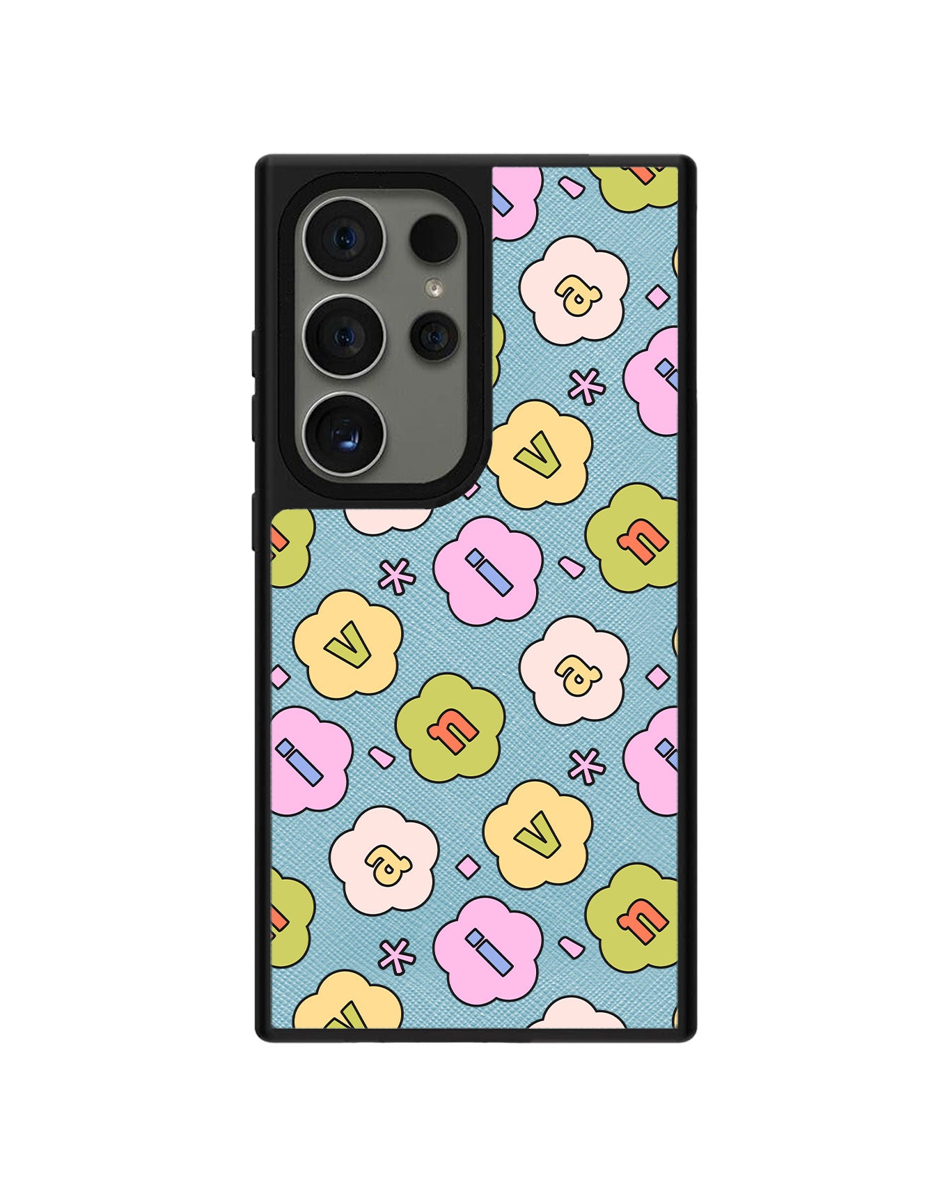 Android Leather Grip - CUSTOM MONOGRAM 3.0 Flower Petals 1.0