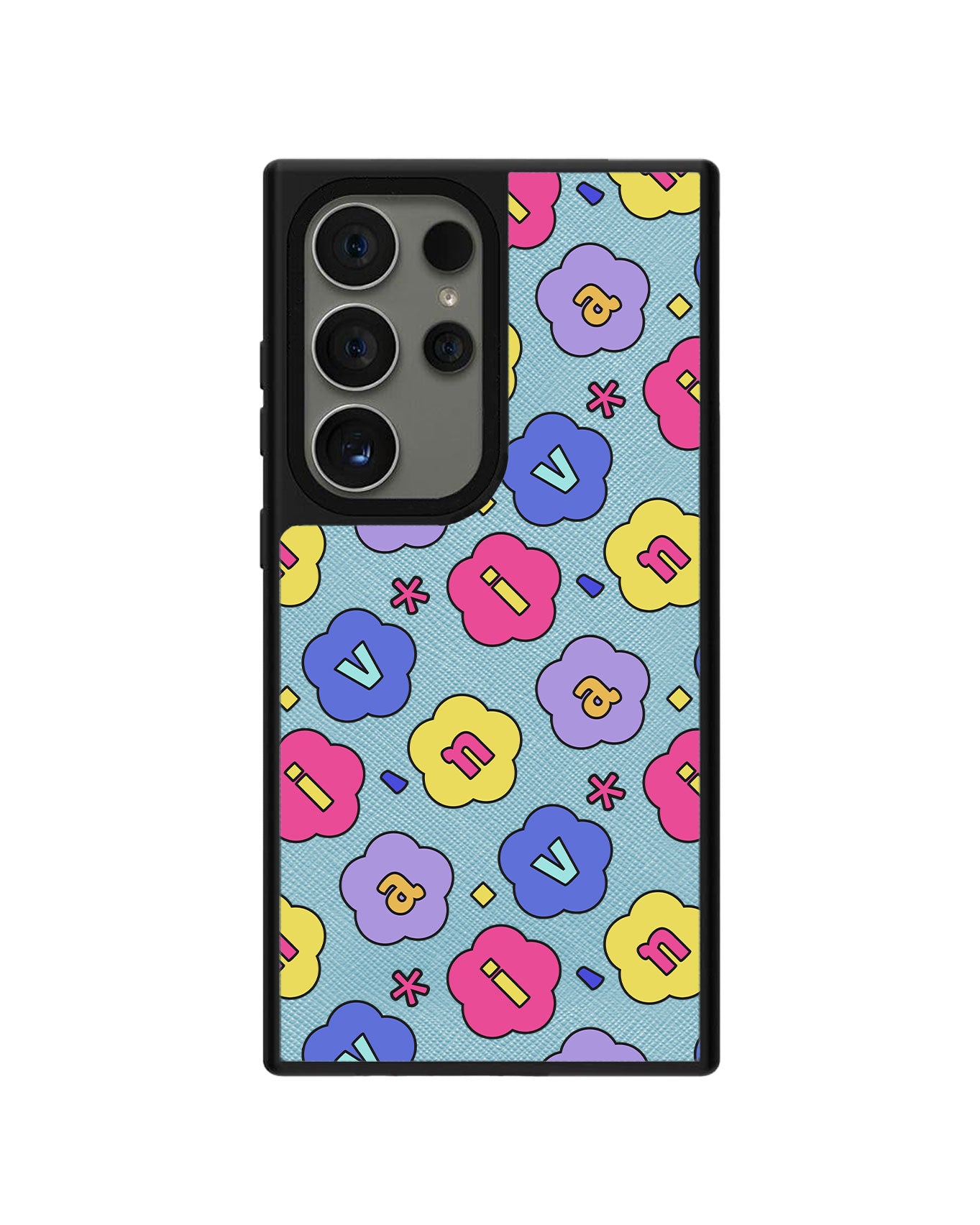 Android Leather Grip - CUSTOM MONOGRAM 3.0 Flower Petals 2.0