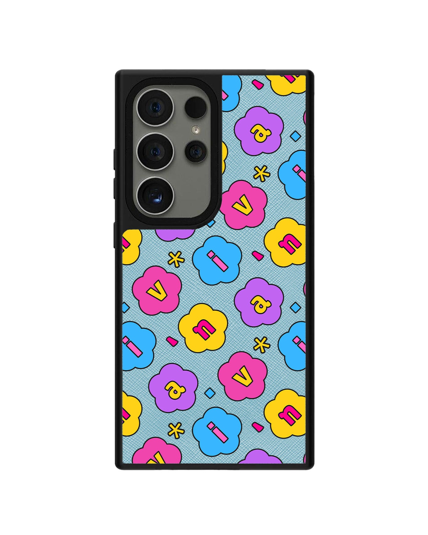 Android Leather Grip - CUSTOM MONOGRAM 3.0 Flower Petals 4.0