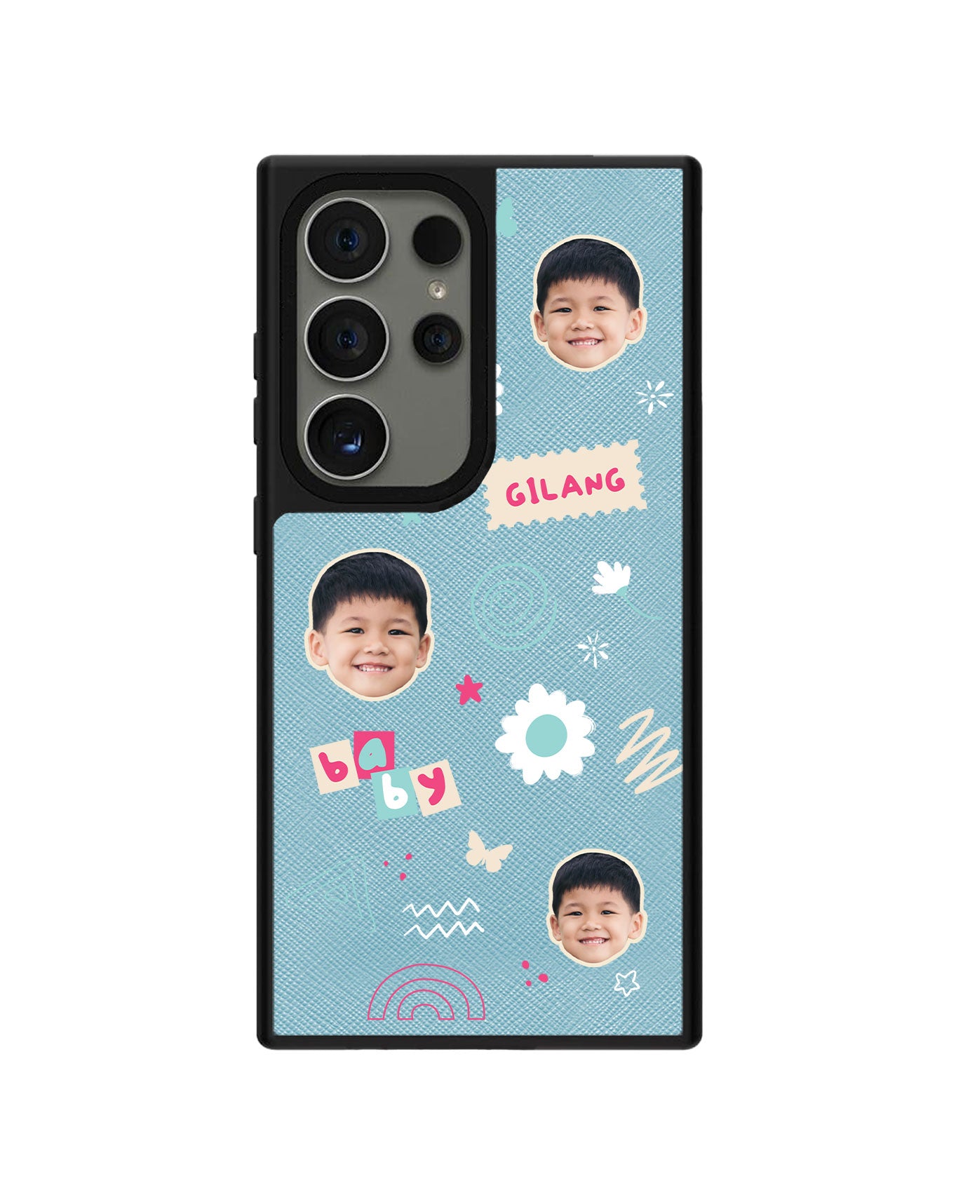 Android Leather Grip - Face Grid Abstract