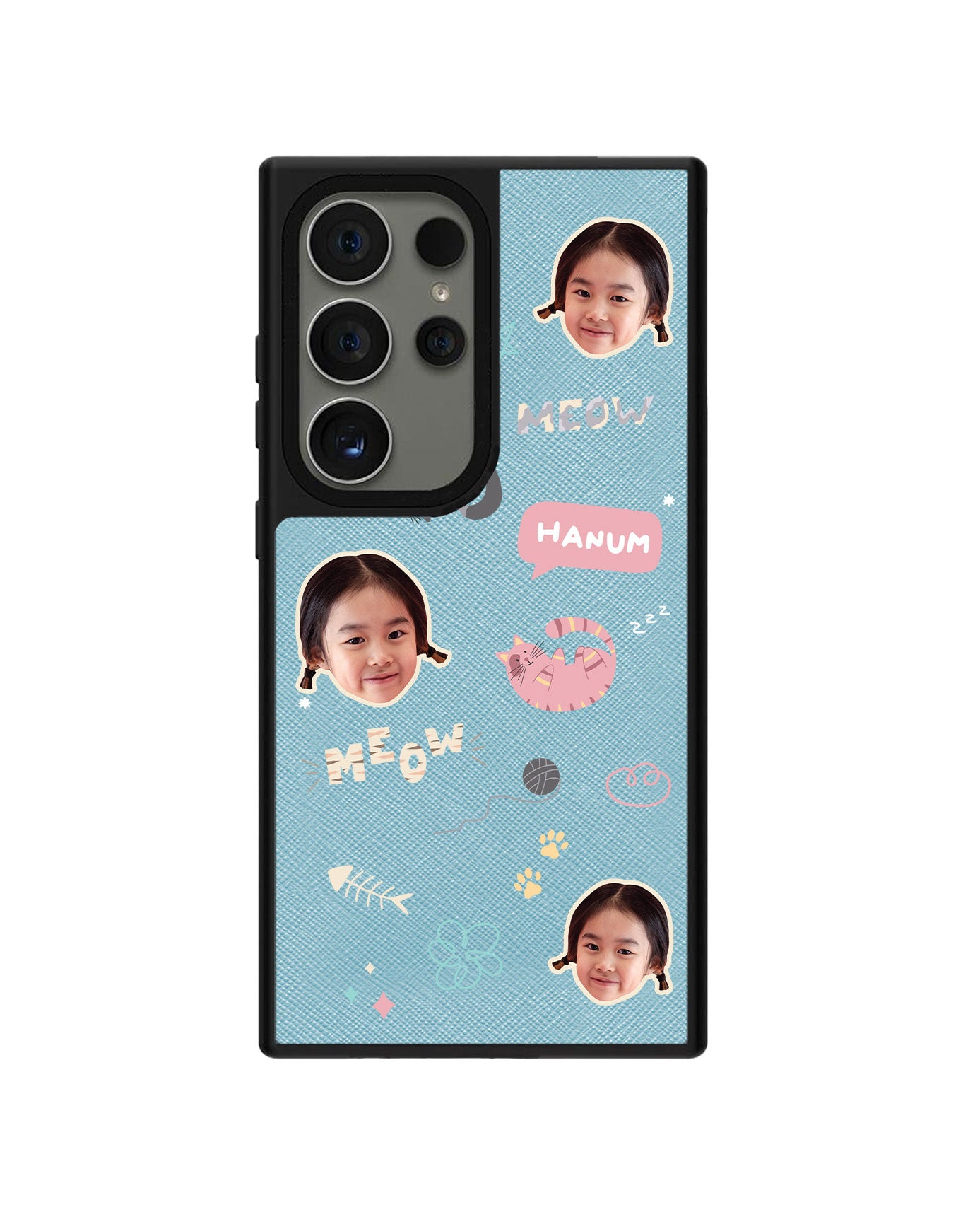 Android Leather Grip - Face Grid Kitty
