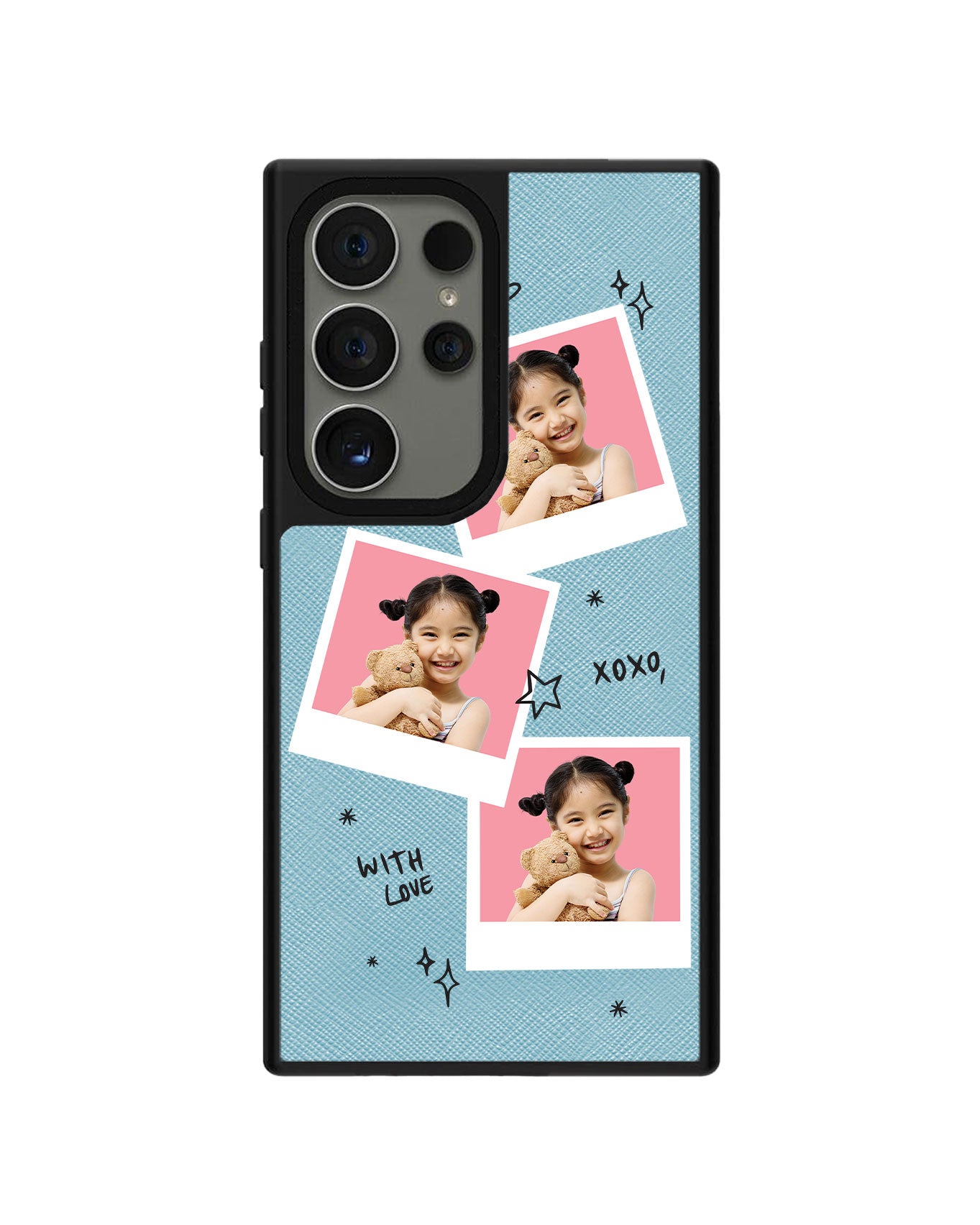 Android Leather Grip - Face Grid White Polaroid