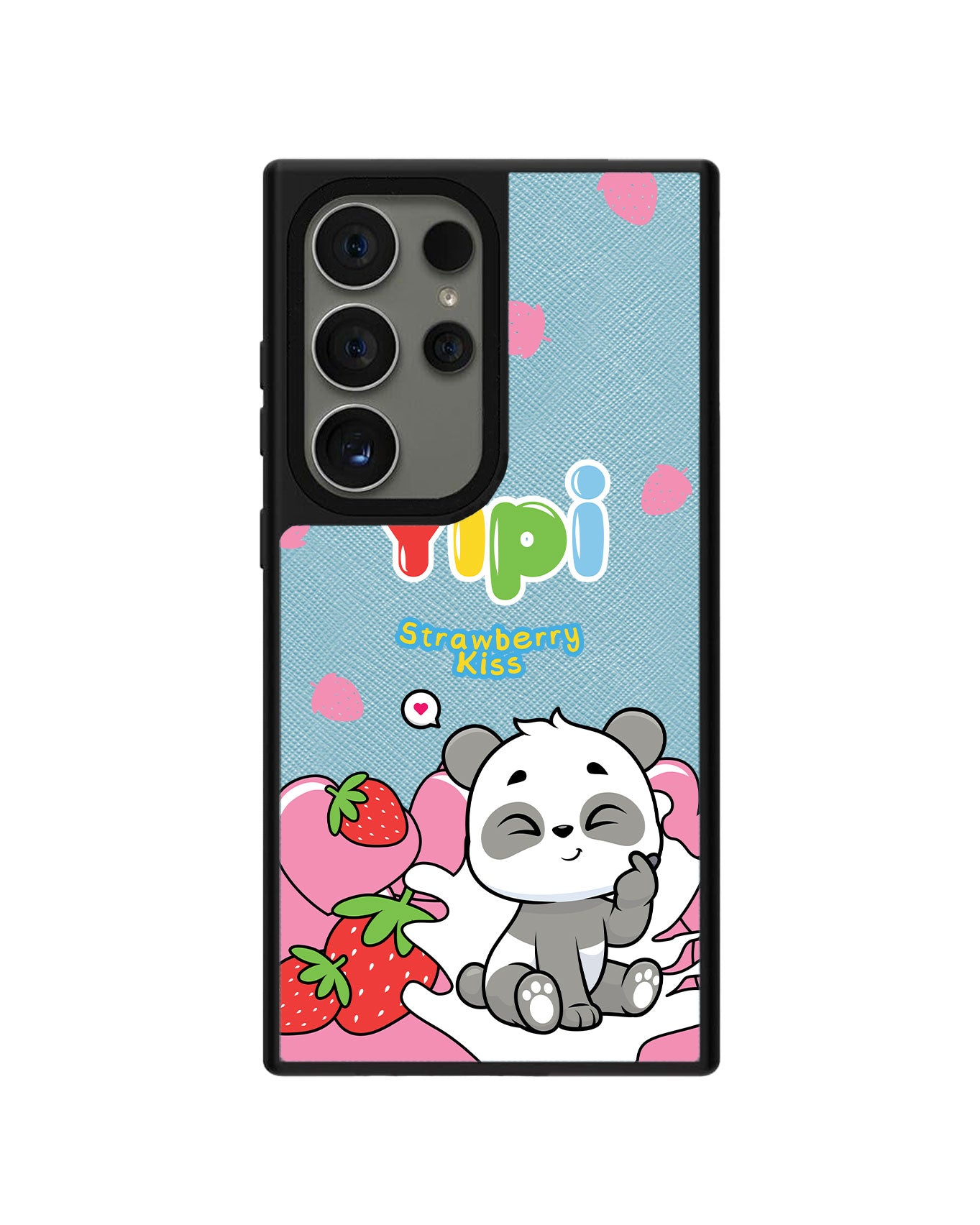 Android Leather Grip - Yipi Strawberry Kiss