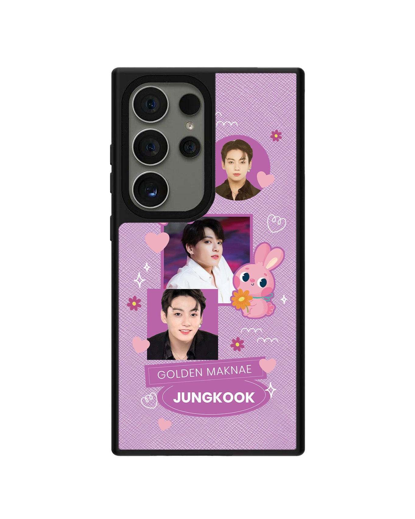 Android Leather Grip - Face Grid Bunny
