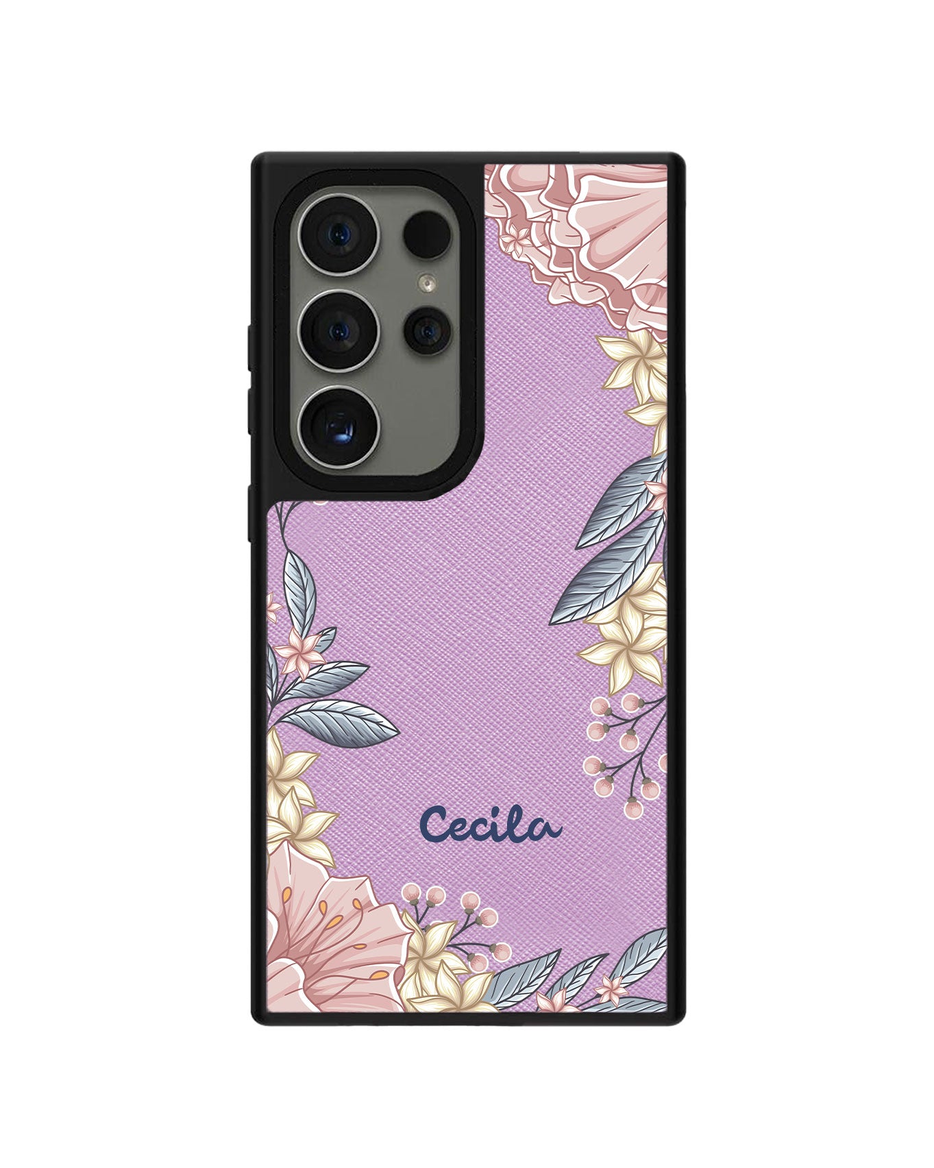 Android Leather Grip - Pink Florals
