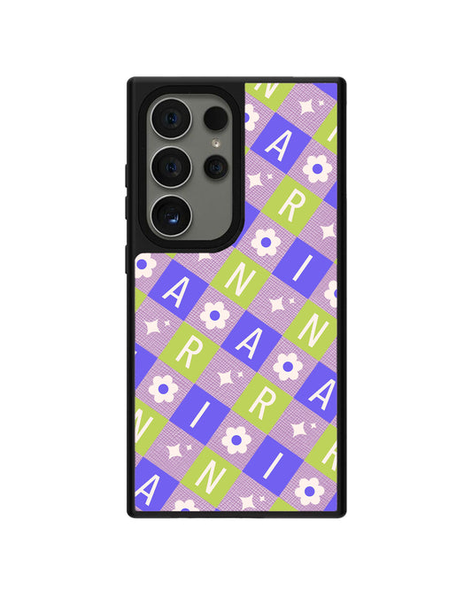 Android Leather Grip - CUSTOM MONOGRAM 3.0 Flower Grid 5.0
