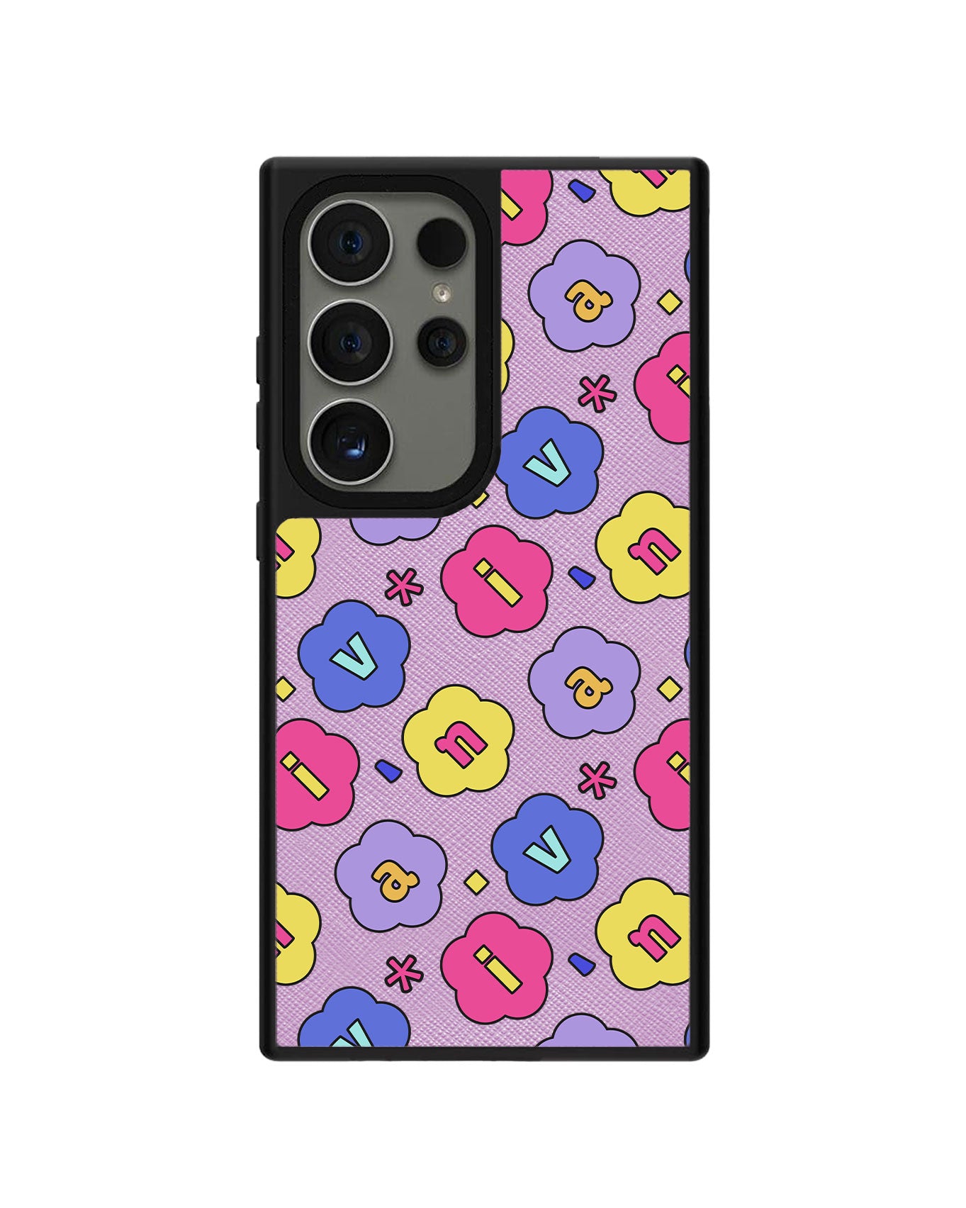 Android Leather Grip - CUSTOM MONOGRAM 3.0 Flower Petals 2.0