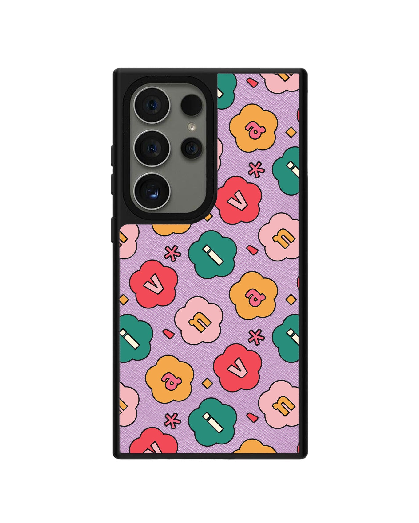 Android Leather Grip - CUSTOM MONOGRAM 3.0 Flower Petals 3.0