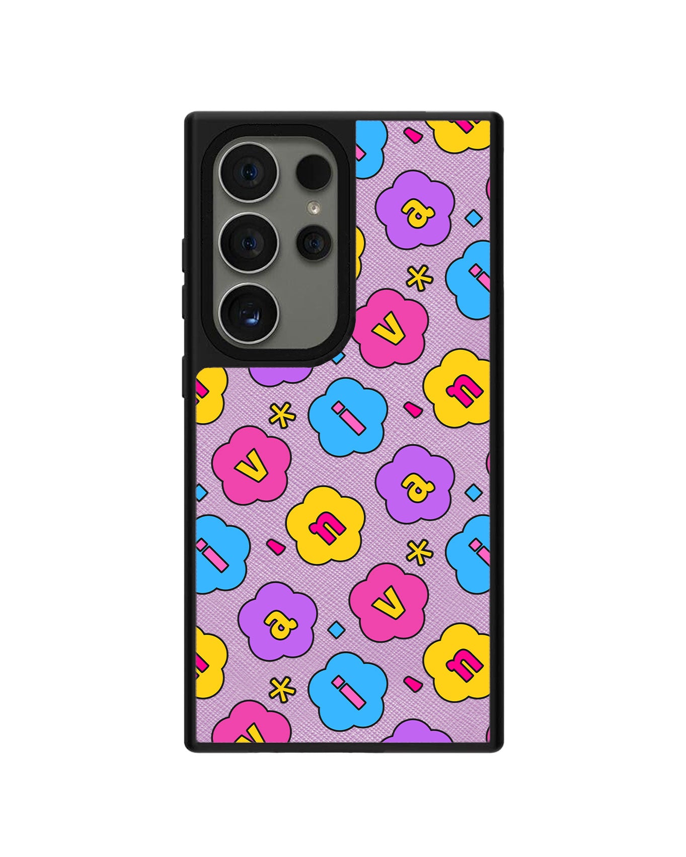 Android Leather Grip - CUSTOM MONOGRAM 3.0 Flower Petals 4.0
