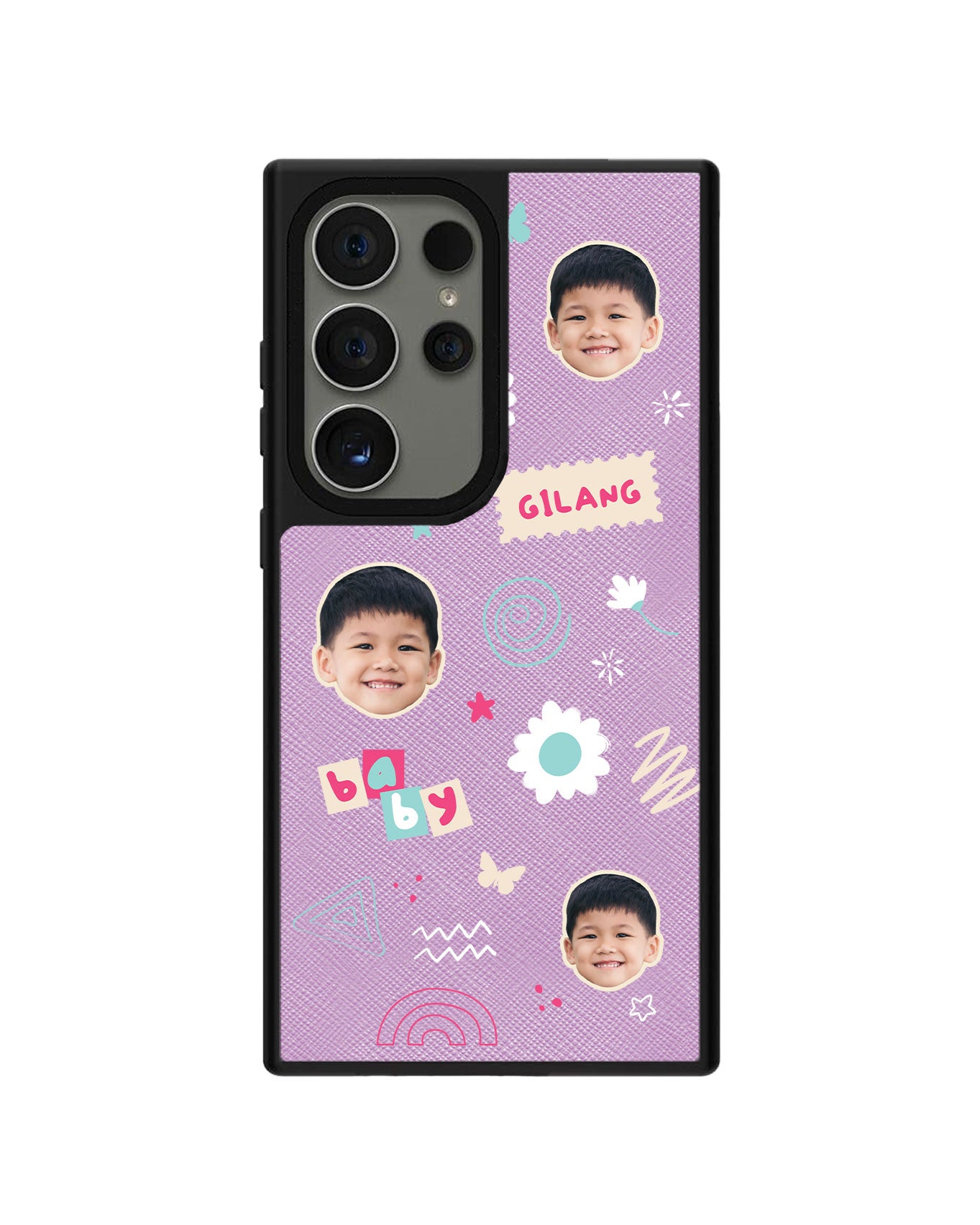 Android Leather Grip - Face Grid Abstract