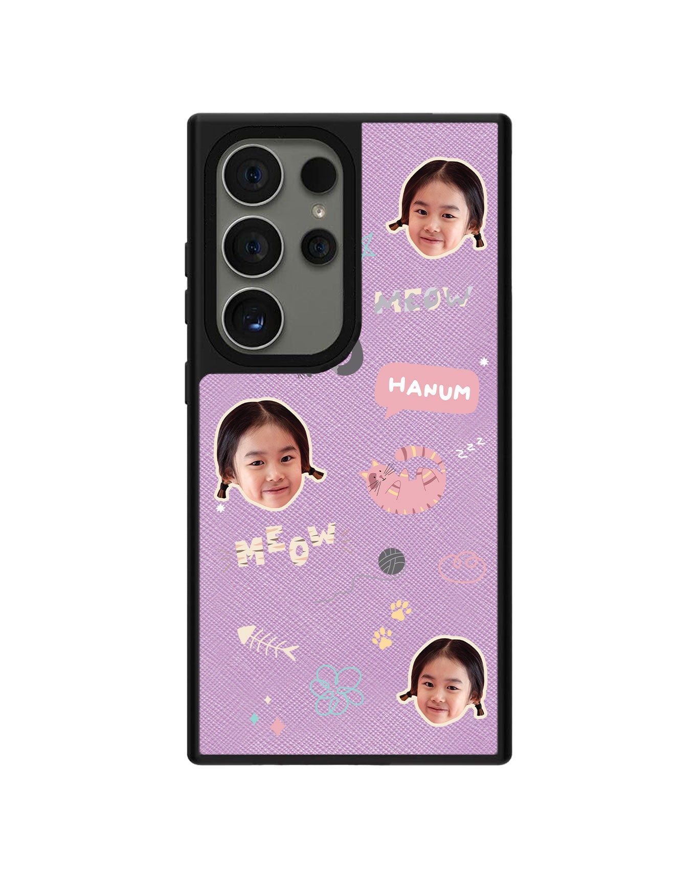 Android Leather Grip - Face Grid Kitty