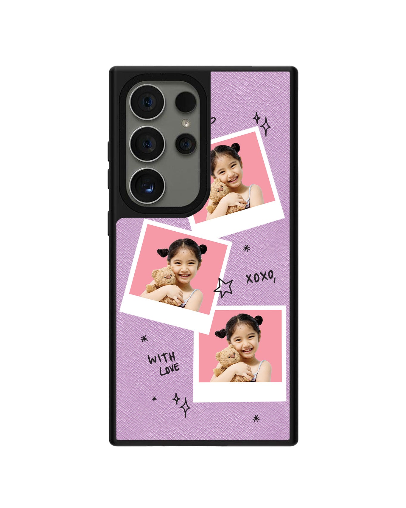Android Leather Grip - Face Grid White Polaroid