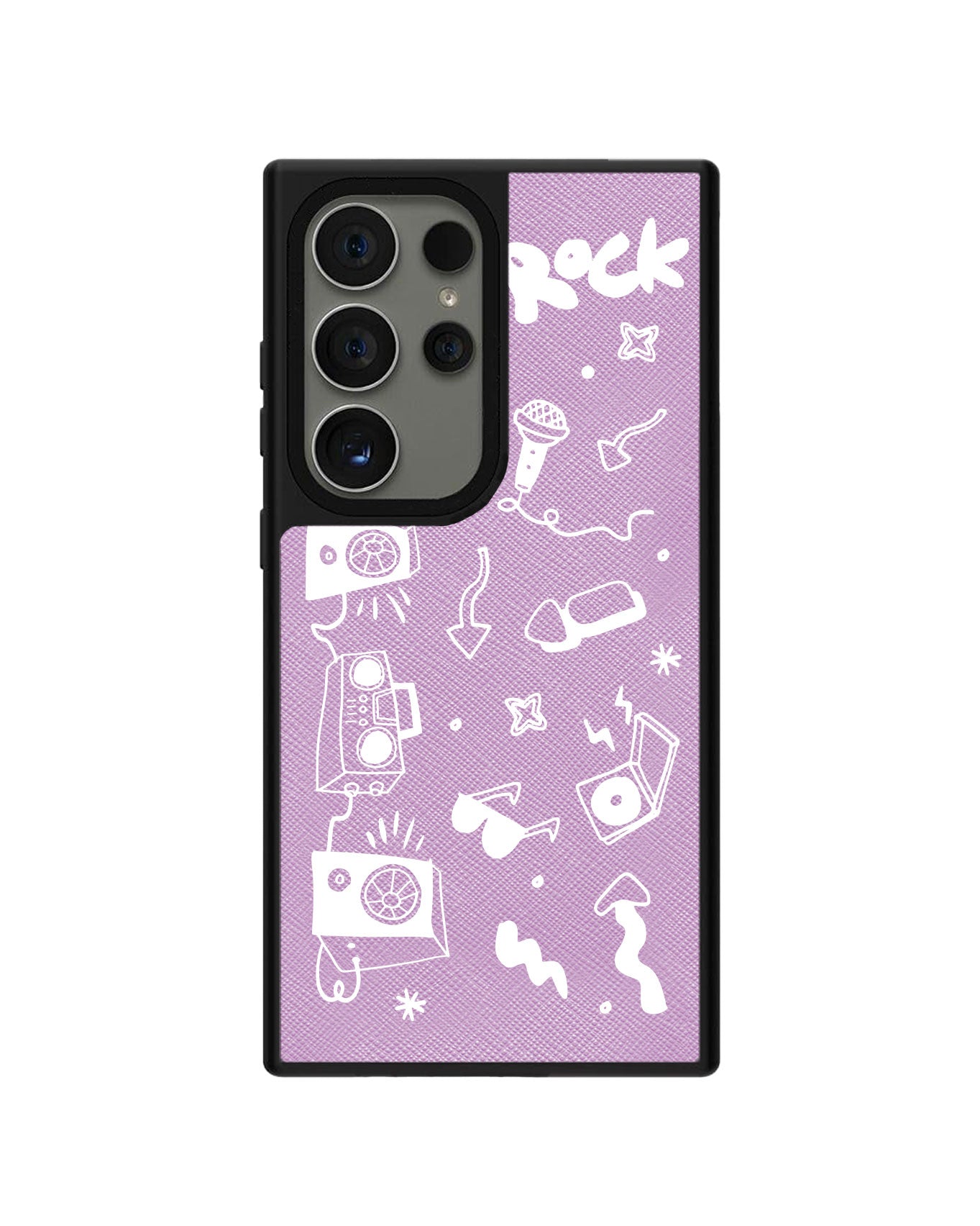 Android Leather Grip - Rock n Roll White