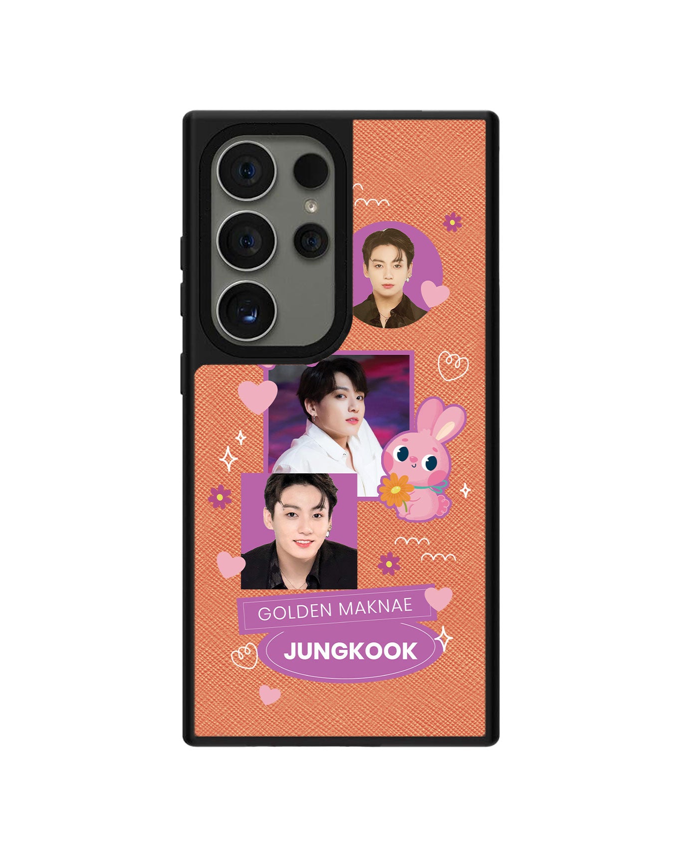 Android Leather Grip - Face Grid Bunny