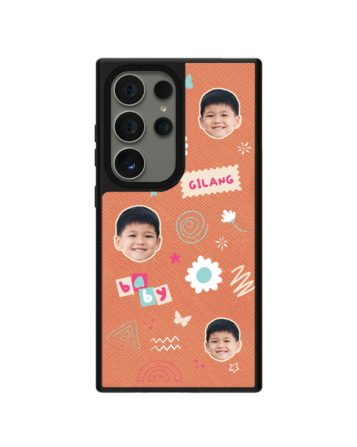 Android Leather Grip - Face Grid Abstract