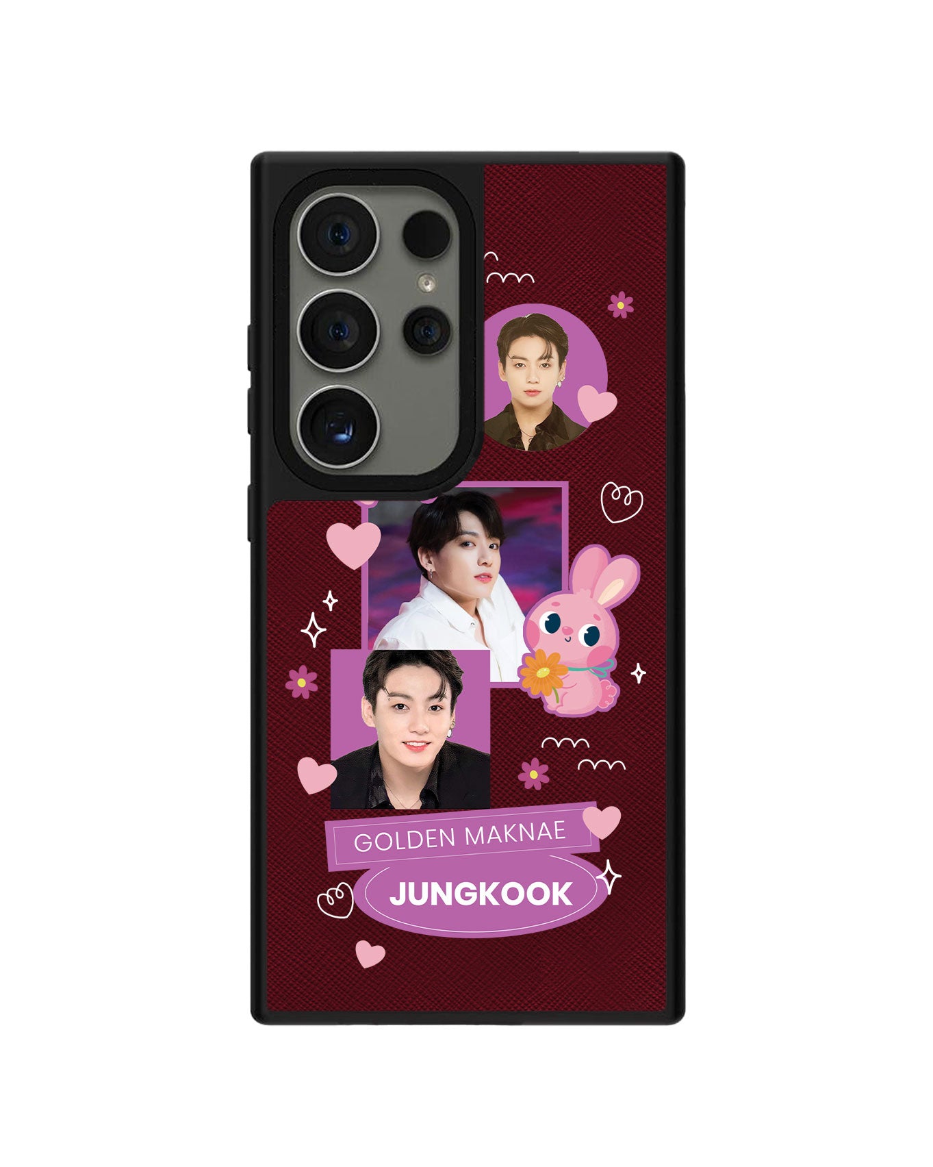 Android Leather Grip - Face Grid Bunny
