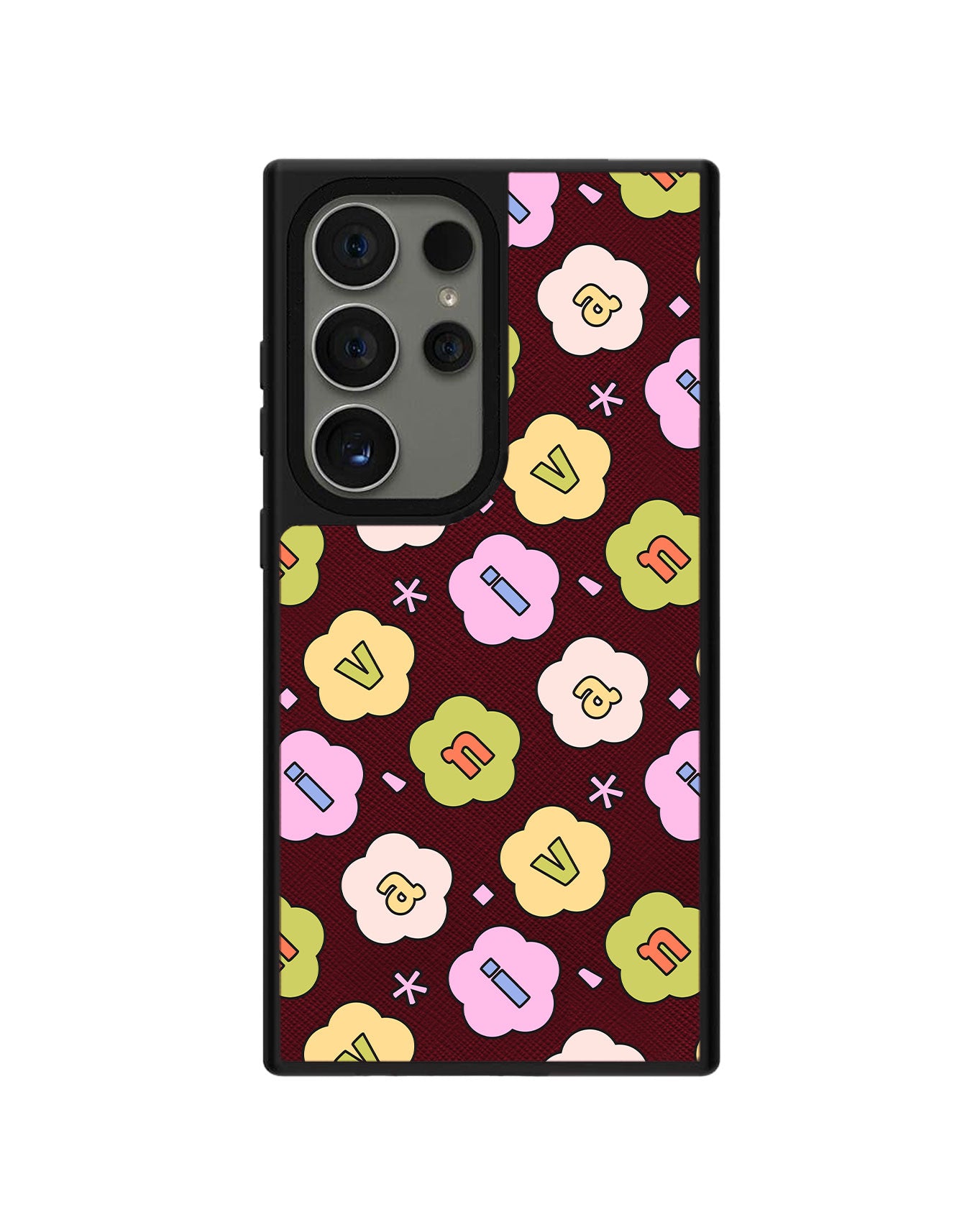 Android Leather Grip - CUSTOM MONOGRAM 3.0 Flower Petals 1.0