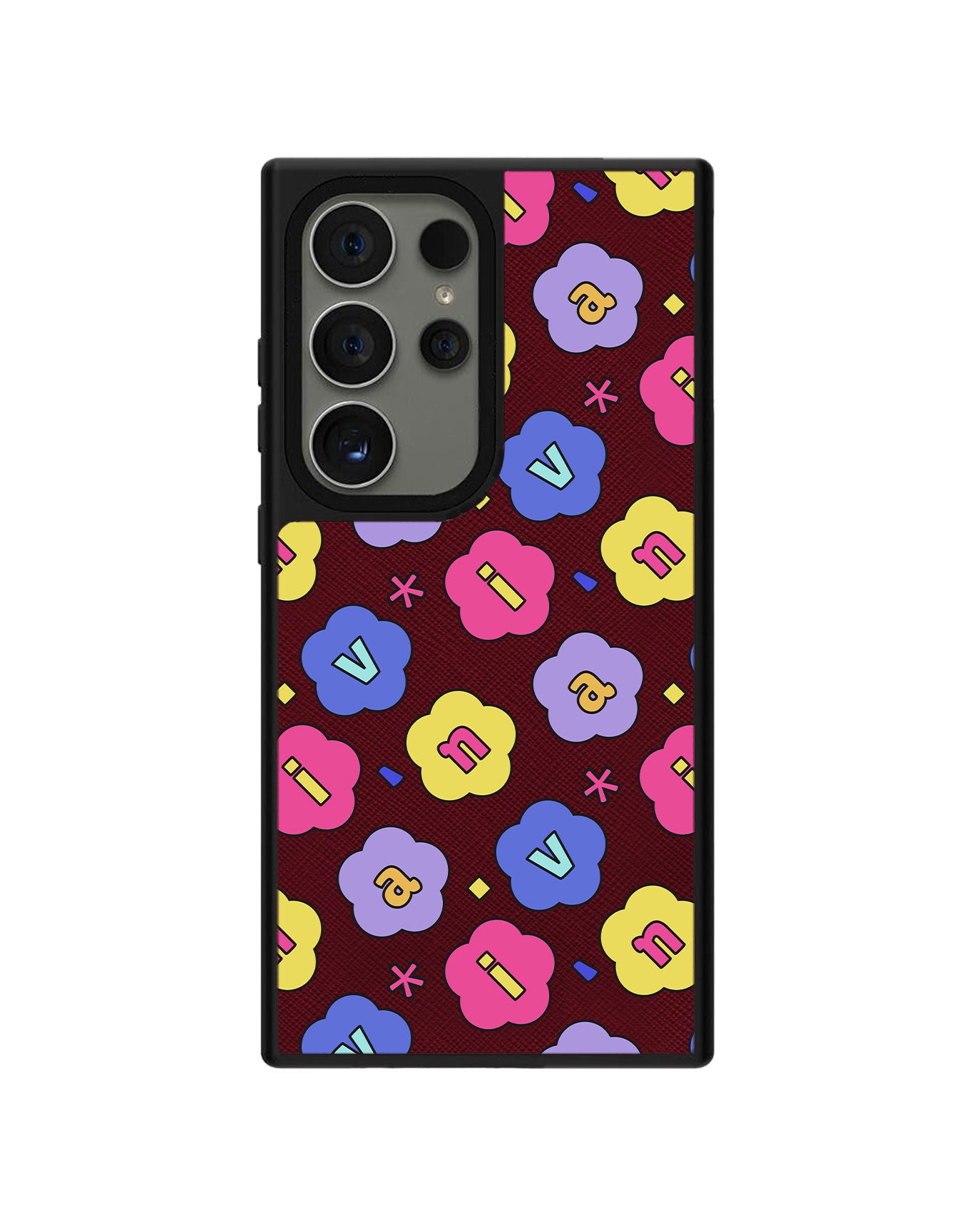 Android Leather Grip - CUSTOM MONOGRAM 3.0 Flower Petals 2.0
