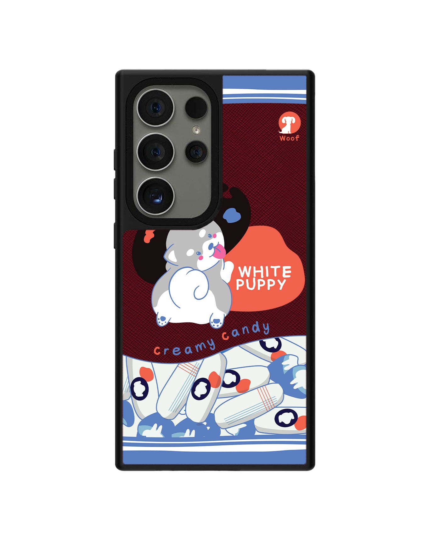 Android Leather Grip - White Puppy