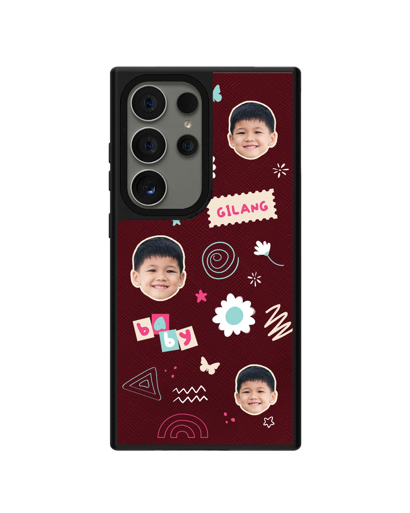 Android Leather Grip - Face Grid Abstract