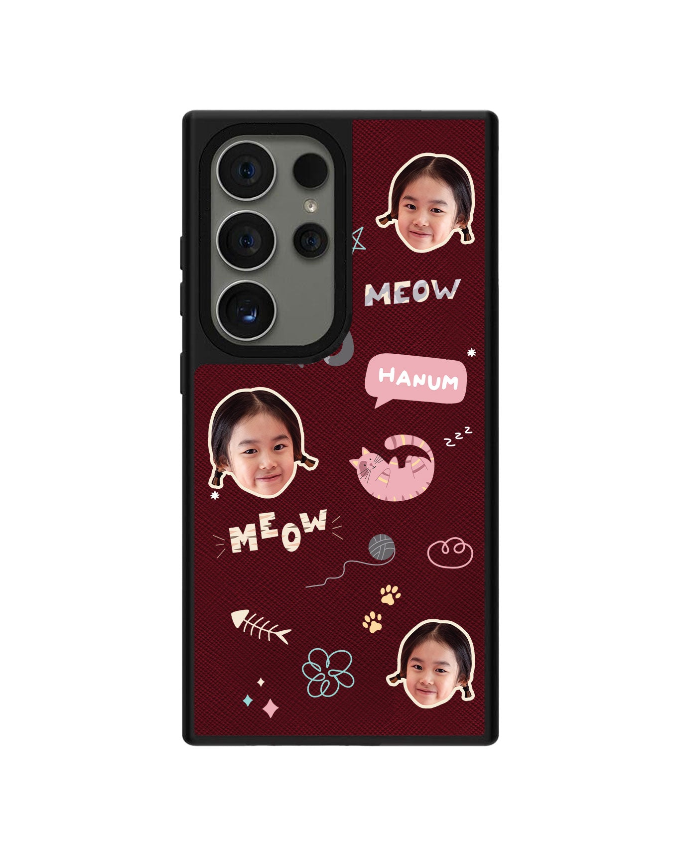 Android Leather Grip - Face Grid Kitty