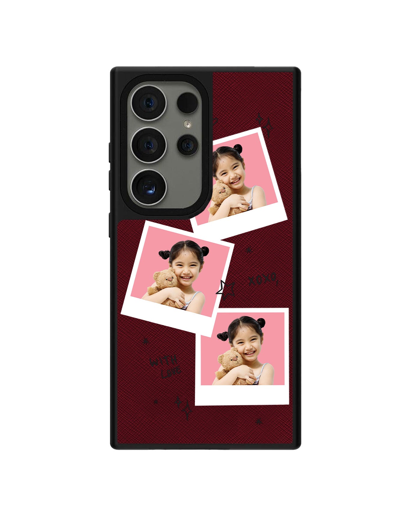 Android Leather Grip - Face Grid White Polaroid